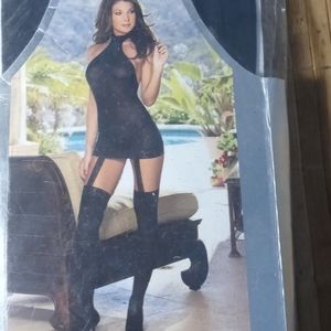 Sheer dress with lace trim